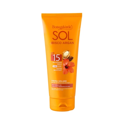 SOL Ibisco Argan - Crema solare - protezione media SPF15 - water resistant
