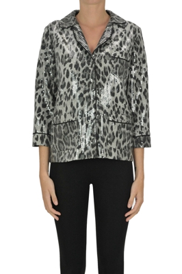 Sequined animal print jacket