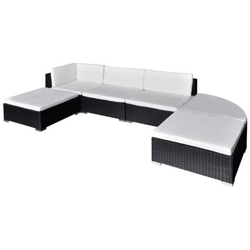 Set Da Salotto In Polirattan Nero Mobili Per Giardino 16 Pz características