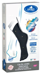 SAUBER CALZA UOMO FANTASIA Q-SKIN 140 DEN BLU POIS GIALLI TAGLIA P en oferta