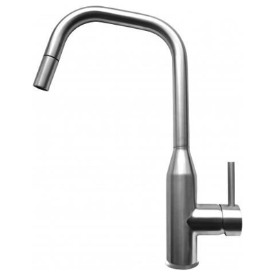 Miscelatore Monocomando con canna girevole e doccetta estraibile Dora Plus 20x38 cm Inox Inox