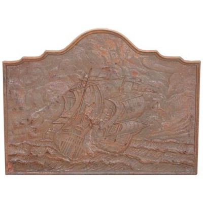 Piastra Da Camino In Fusione Di Ghisa L102xpr2xh75 Cm Ruggine Al Naturale