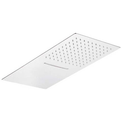 SOFFIONE 2 GETTI RETTANGOLARE ULTRA PIATTO ACCIAIO INOX MARIANI mm 500x250x3