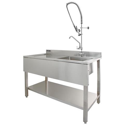 Lavandino Commerciale Da Cucina Con 1 Vasca E Sgocciolatoio Sulla Sinistra