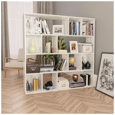 Libreria / divisorio Bianco Lucido 110x24x110 Cm In Truciolato
