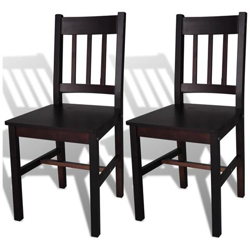 Sedia Da Tavola Legno Marrone 2 Pz en oferta