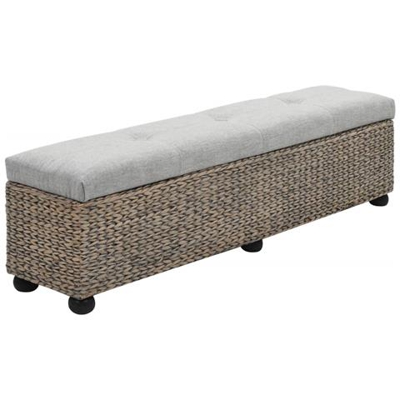 Panca In Giunco 140x29x36 Cm Grigio