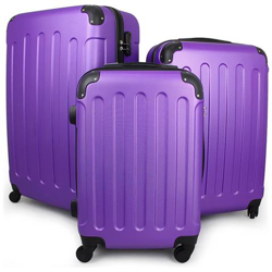 Valigie Da Viaggio, Set Di Valigie, 51 61 71 Cm, Viola, Abs, Angoli Protettivi, Materiale: Plastica Abs en oferta
