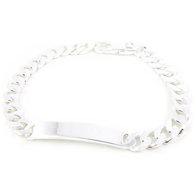 braccialetto con targhetta per argento per per gli uomini 'adam' - [ g1299]