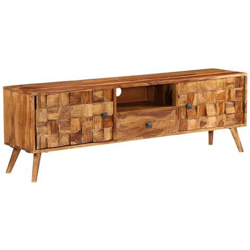 Mobile Tv In Sheesham Massello Con Finitura Miele 140x30x40cm en oferta