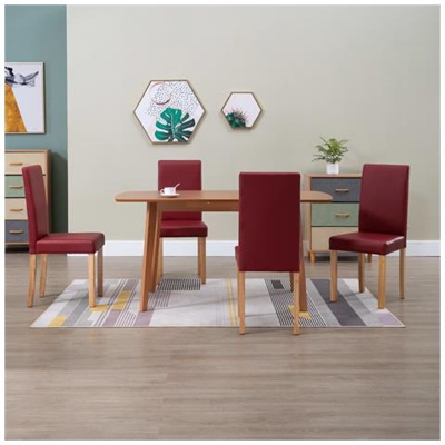 Sedie Da Pranzo 4 Pz Rosse In Similpelle