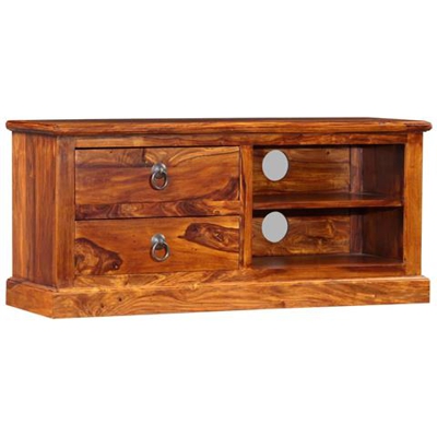 Mobile Porta Tv In Legno Massello Di Sheesham 90x30x40 Cm
