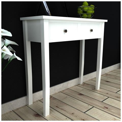Tavolo Consolle Con 2 Cassetti Bianco