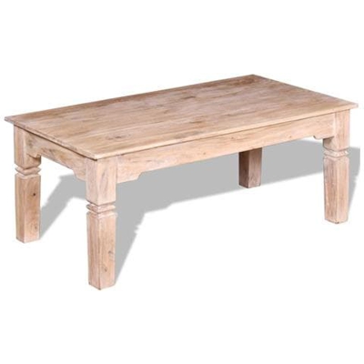 Tavolino Da Caffè In Legno Massello Di Acacia 110x60x45 Cm