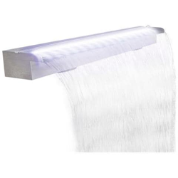 Cascata Per Laghetto Rettangolare In Acciaio Inossidabile 120 Cm E Led en oferta