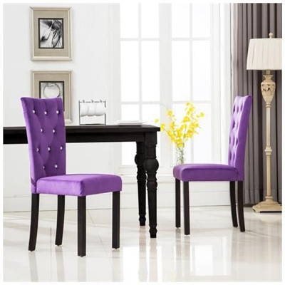 Sedie Da Pranzo 2 Pz Viola In Velluto