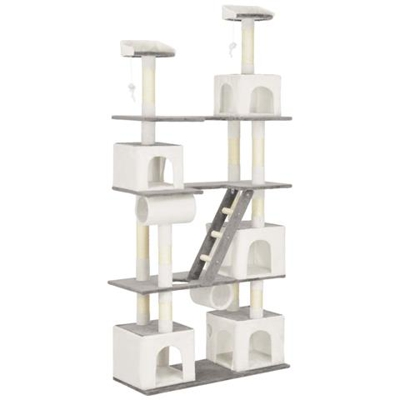 Albero Per Gatti Con Tiragraffi In Sisal Bianco 225 Cm