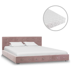 Letto Con Materasso Rosa Velluto 140x200 Cm precio