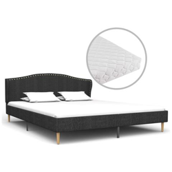 Letto Con Materasso Grigio Scuro In Tessuto 160x200 Cm en oferta