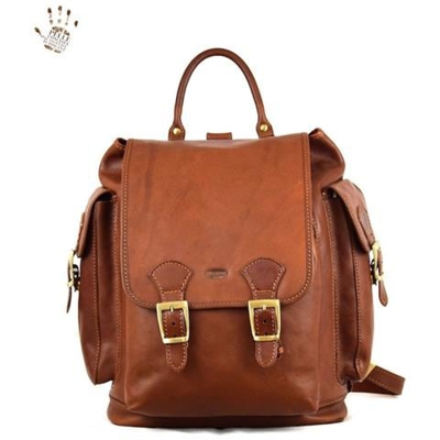 Zaino Donna In Pelle Colore Marrone - Pelletteria Toscana Made In Italy - Linea Prestige