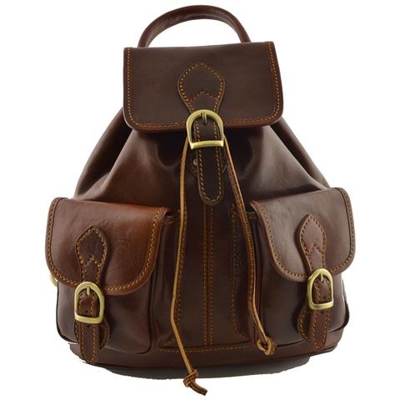 Zaino In Pelle Colore Marrone - Pelletteria Toscana Made In Italy - Zaino