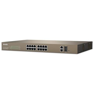 Switch Serie TEF12 con 16 Porte Gigabit Ethernet 10/100 / 2 Gigabit Web Smart PoE