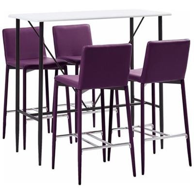 Set Da Bar 5 Pz In Similpelle Viola