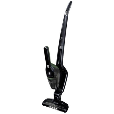 EER7GREEN Scopa Elettrica 2 in 1 senza Sacco Doppio Filtro Lavabile Ricarica Completa in Sole 4 ore Ebony Black