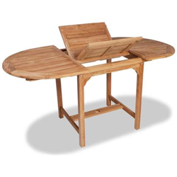 Tavolo Da Pranzo Estendibile Legno Teak (110-160) x80x75cm Ovale en oferta