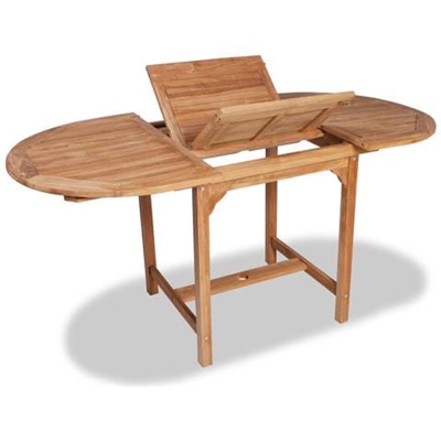 Tavolo Da Pranzo Estendibile Legno Teak (110-160) x80x75cm Ovale