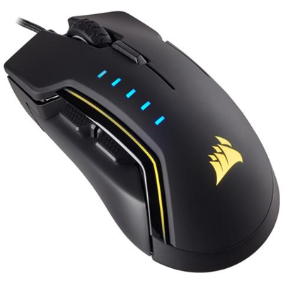 Mouse Gaming USB GLAIVE RGB Ottico con Illuminazione RGB 6 Tasti 16000 DPI Colore Nero