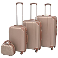 4 Pz. Set Di Trolley Rigidi Color Champagne características