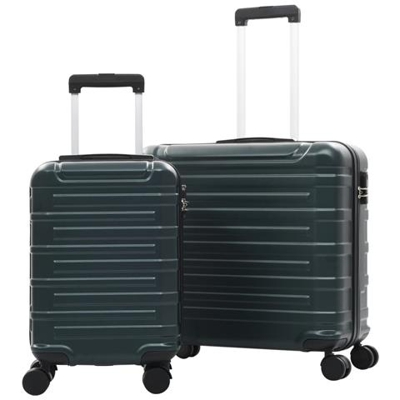 Set Trolley A Custodia Rigida 2 Pz Verde In Abs