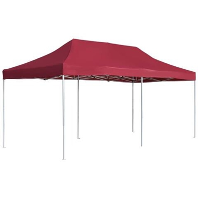 Gazebo Professionale Pieghevole In Alluminio 6x3 M Rosso Vino
