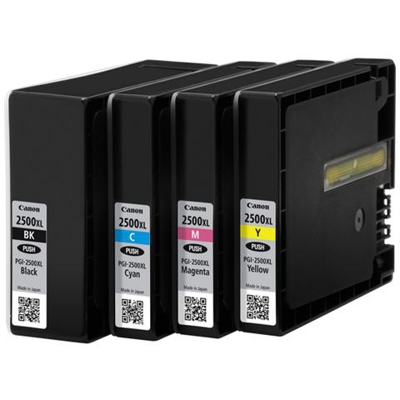 PGI-2500XL Cartuccia Ink Originale Nera Ciano Magenta Gialla per Canon iB4050 / MB5050/5350 Capacità 1520 Pagine Confezione 4 pezzi