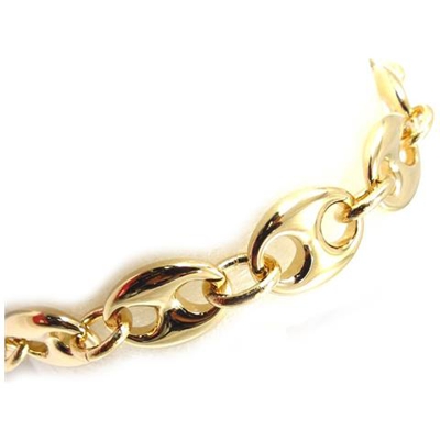 braccialetto placcato in oro 'grain de café' 21 cm 9 millimetri - [ k3442]