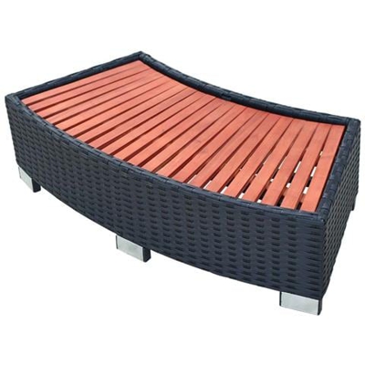 Scalino Per Spa In Polyrattan 92x45x25 Cm Nero