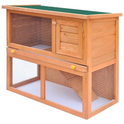 Gabbia Coniglio All'aperto Per Piccoli Animali Domestici 1 Porta Legno