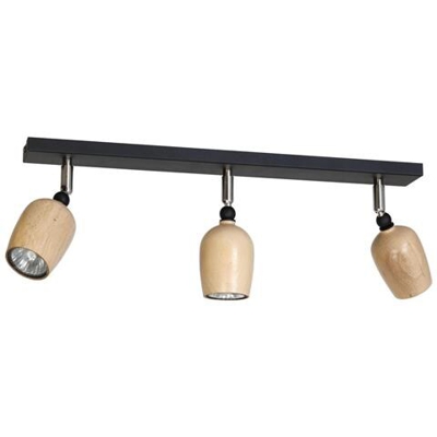 Faretto Carina, Applique, Nero In Metallo, Legno, 63 X 24 X 17,5 Cm, 3 X Gu10, 35w