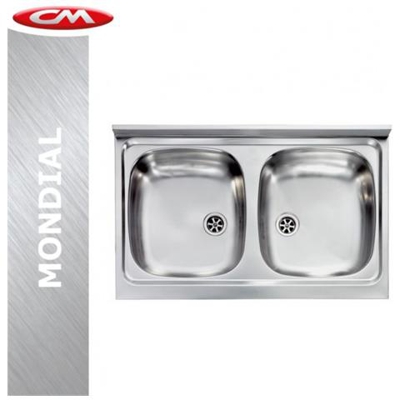 Lavello Acciaio Inox, 2 Vasche, 80x50