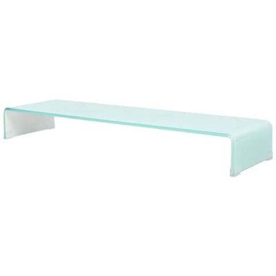 Mobile / rialzo Porta Tv In Vetro Bianco 100x30x13 Cm
