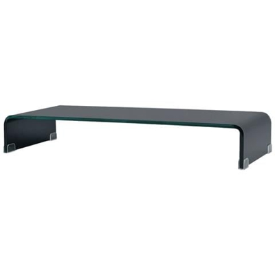Mobile / rialzo Porta Tv In Vetro Nero 90x30x13 Cm