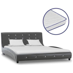 Letto Con Materasso Memory Foam Grigio In Similpelle 140x200 Cm en oferta