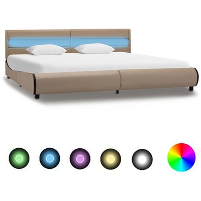 Giroletto Con Led Cappuccino In Similpelle 180x200 Cm