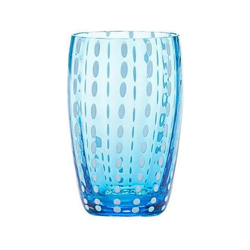Set 6 Bicchieri Tumbler in Vetro Ø 71 mm H 109 mm Capacità 32 cl Colore Acqua Marina - Collezione Perle características