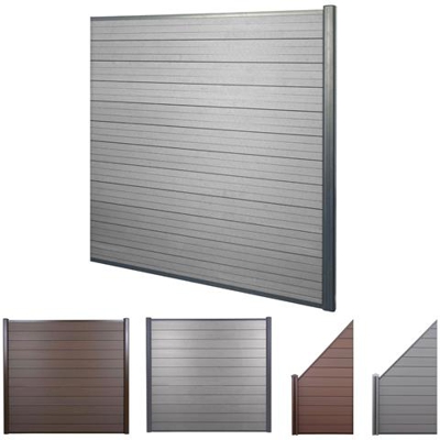 Pannello Supplementare Frangivento Privacy Sarthe Wpc Alluminio Premium 185cm Grigio