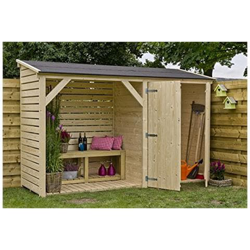 Armadio Legnaia Legno Abete Natural 320x110 Pavimento Giardino Esterno Casetta en oferta