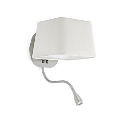 Faro 29935 - Sweet Lampada Da Parete Bianca E Nichel Con Lettore Led