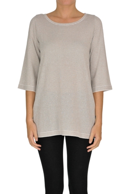 Striped pullover with lurex