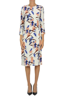 Flower print viscose dress